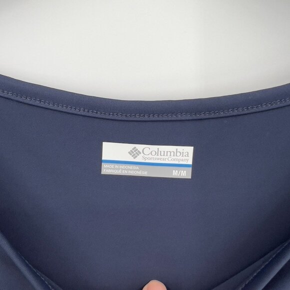 Columbia Women's M Medium Navy & White Striped Sleeveless Top With Open Back Pan - Picture 5 of 9